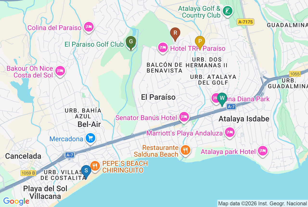 Google map of ATTA VILLAS with five pins