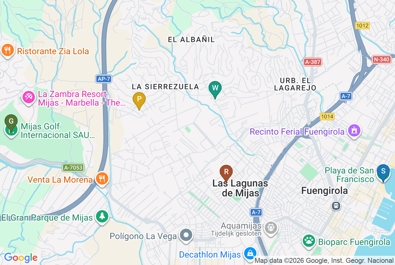 Google map of VILLA CAMINO 45 with five pins