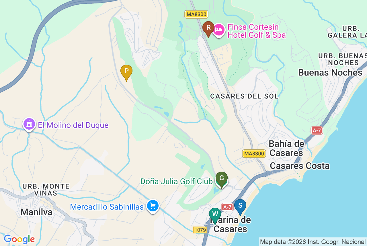 Google map of Abril Do&ntilde;a Julia with five pins