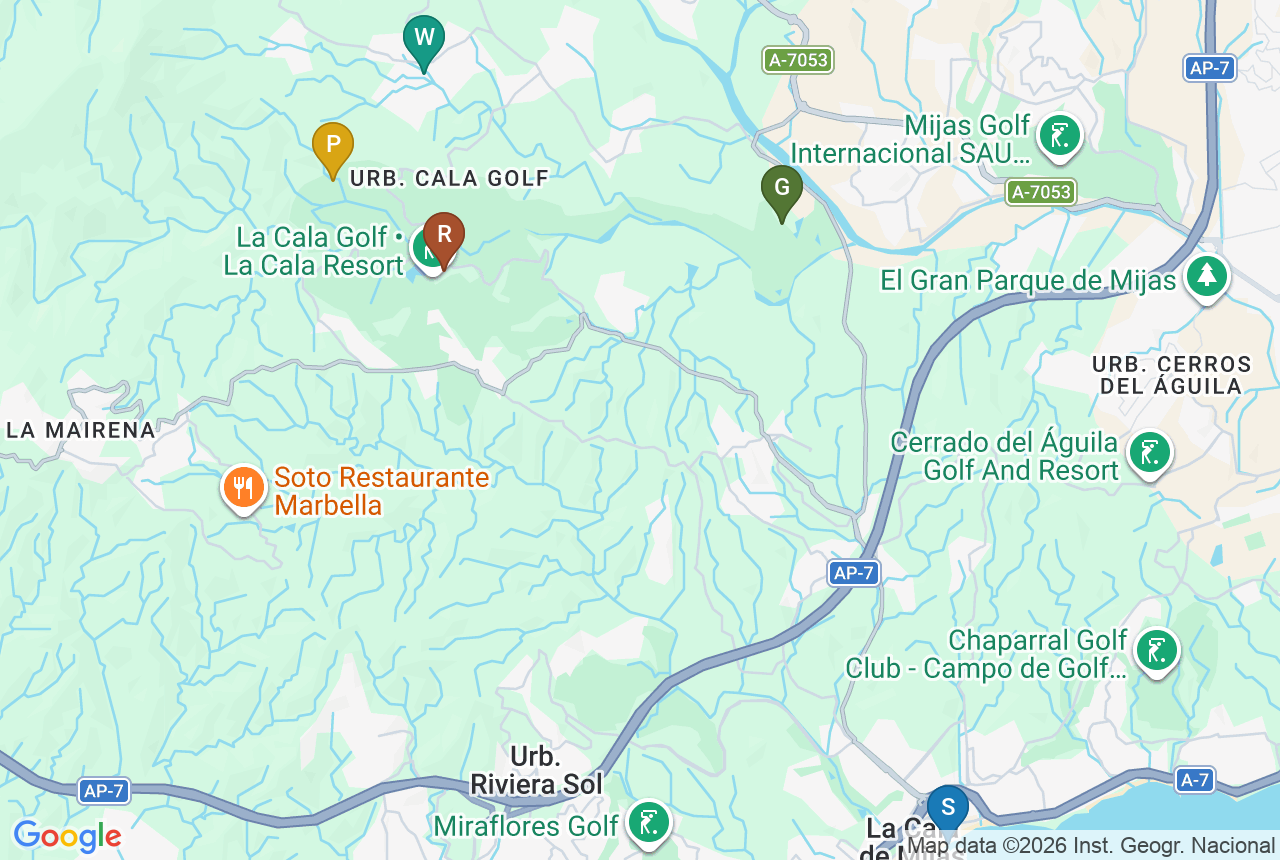 Google map of VILLA SELENE EUROPA GOLF with five pins