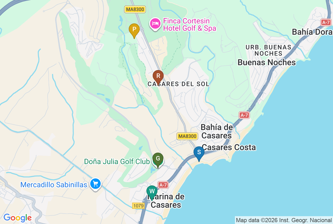 Google map of SKYE CASARES GOLF with five pins