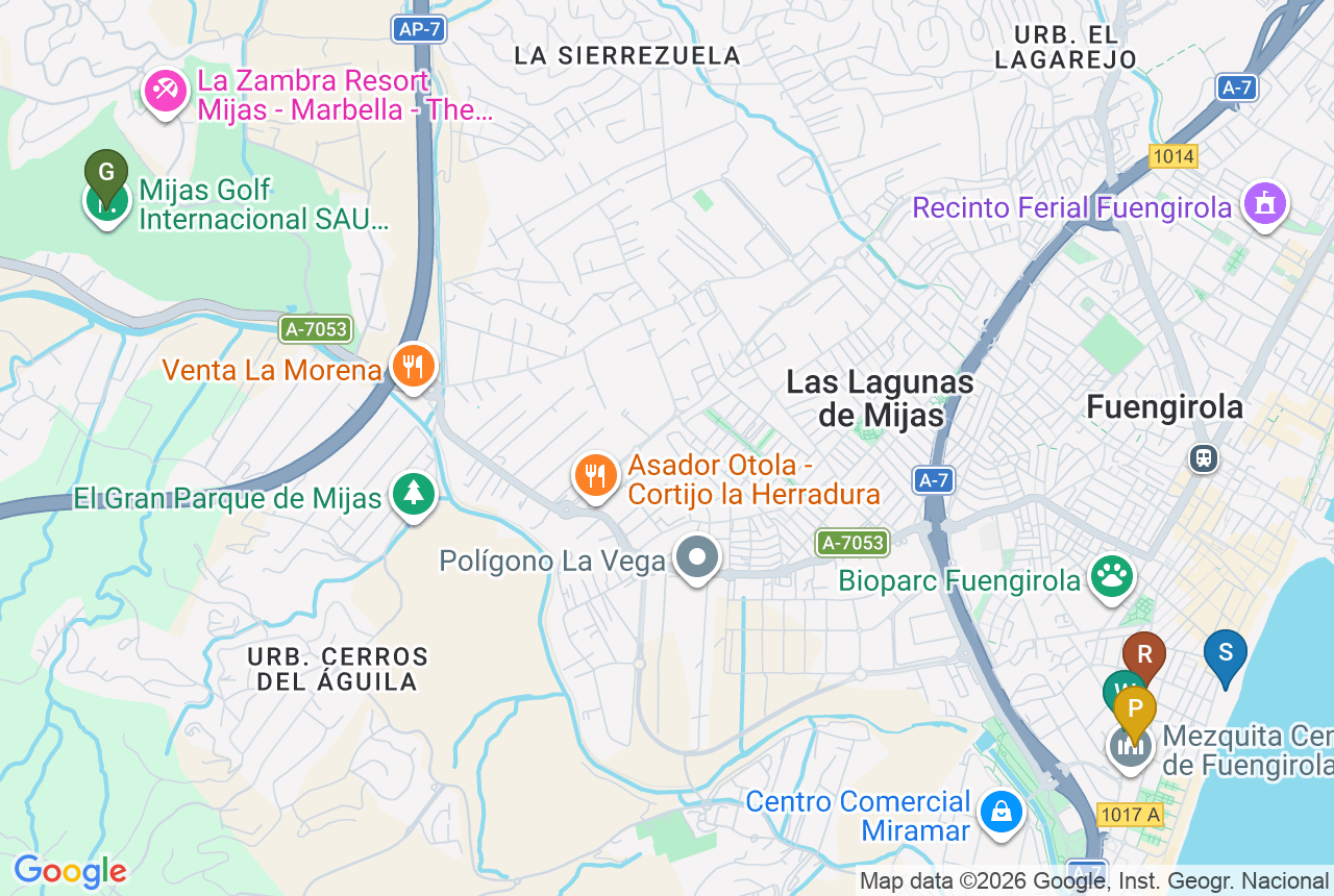 Google map of SANTA AMALIA with five pins