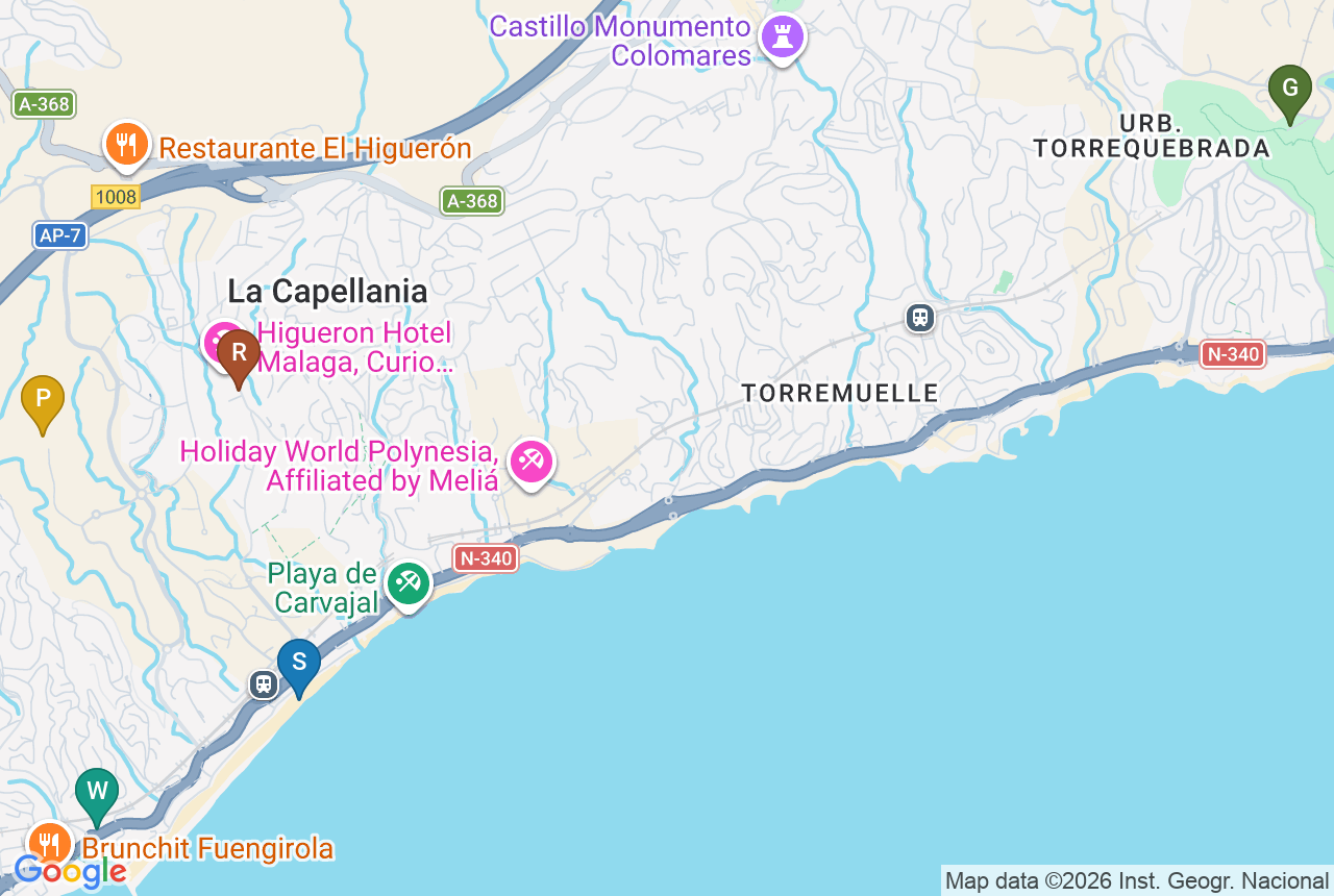 Google map of Organic Higuer&oacute;n with five pins