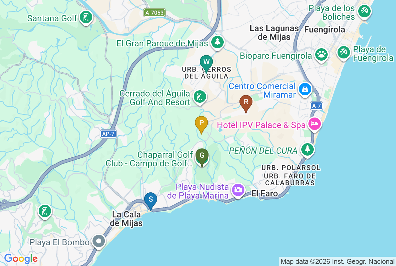 Google map of ALTOS DEL CHAPARRAL with five pins